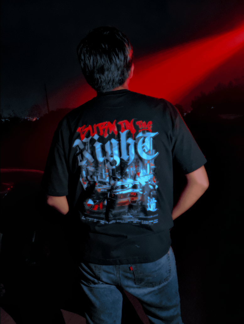 PLAYERA OVERSIDE-BURN IN THE NIGHT