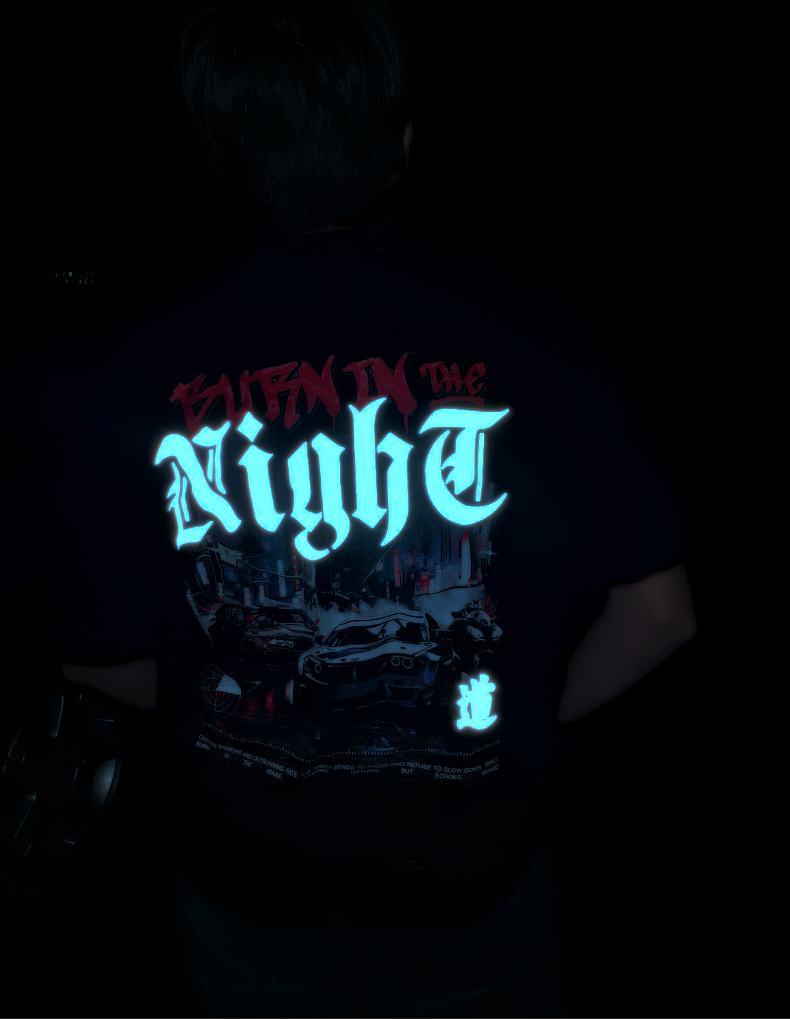 PLAYERA OVERSIDE-BURN IN THE NIGHT