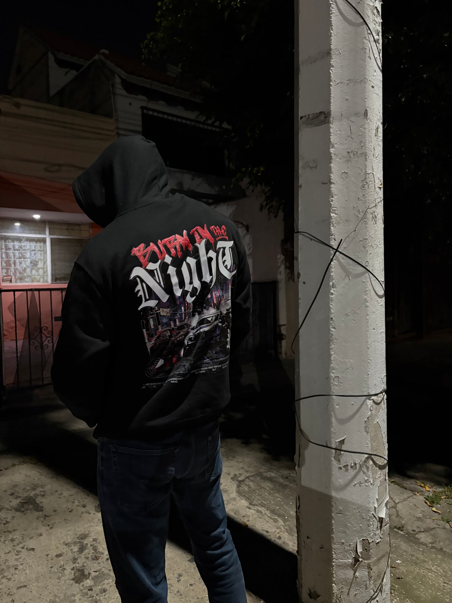 SUDADERA OVERSIDE- Burn in the night